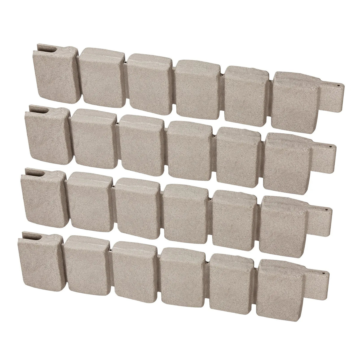 VEVOR dekoratīvā dārza apmale akmens imitācija 119,9 × 22,9 cm, elastīga ķieģeļa izmēra dārza apmale ar stiprinājuma tapām, izbalēšanai izturīga zāliena un dārza apmale piebraucamajiem ceļiem un celiņiem, bēša