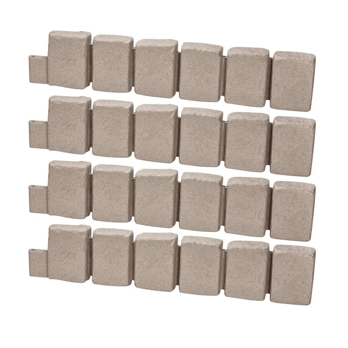 VEVOR dekoratīvā dārza apmale akmens imitācija 119,9 × 22,9 cm, elastīga ķieģeļa izmēra dārza apmale ar stiprinājuma tapām, izbalēšanai izturīga zāliena un dārza apmale piebraucamajiem ceļiem un celiņiem, bēša