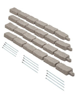 VEVOR dekoratīvā dārza apmale akmens imitācija 117,9 × 5,6 cm, elastīga ķieģeļa izmēra dārza apmale ar stiprinājuma tapām, izbalēšanai izturīga zāliena un dārza apmale piebraucamajiem ceļiem un celiņiem, bēša