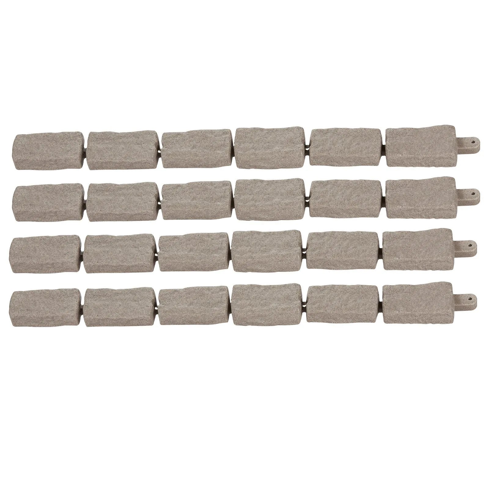 VEVOR dekoratīvā dārza apmale akmens imitācija 117,9 × 5,6 cm, elastīga ķieģeļa izmēra dārza apmale ar stiprinājuma tapām, izbalēšanai izturīga zāliena un dārza apmale piebraucamajiem ceļiem un celiņiem, bēša