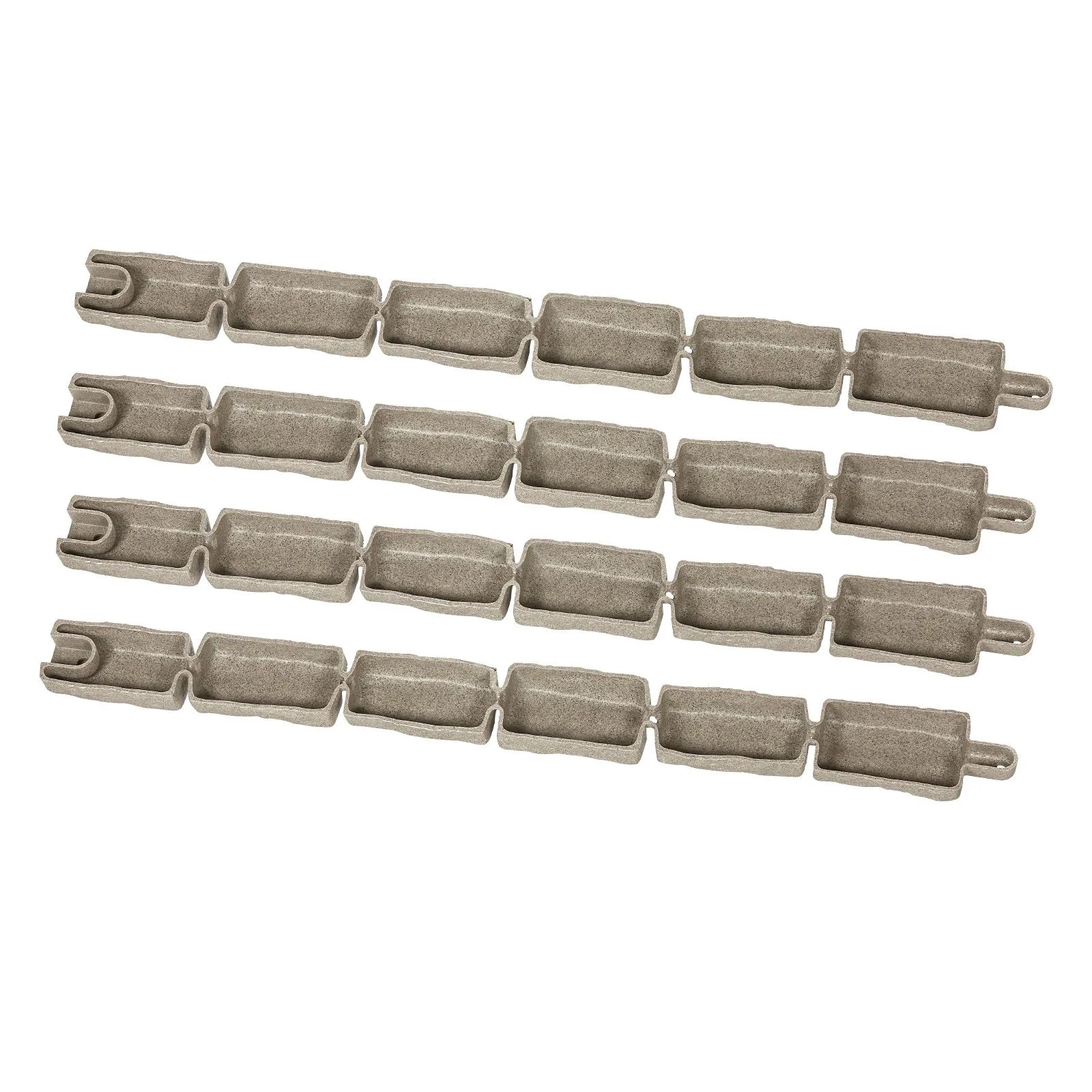 VEVOR dekoratīvā dārza apmale akmens imitācija 117,9 × 5,6 cm, elastīga ķieģeļa izmēra dārza apmale ar stiprinājuma tapām, izbalēšanai izturīga zāliena un dārza apmale piebraucamajiem ceļiem un celiņiem, bēša