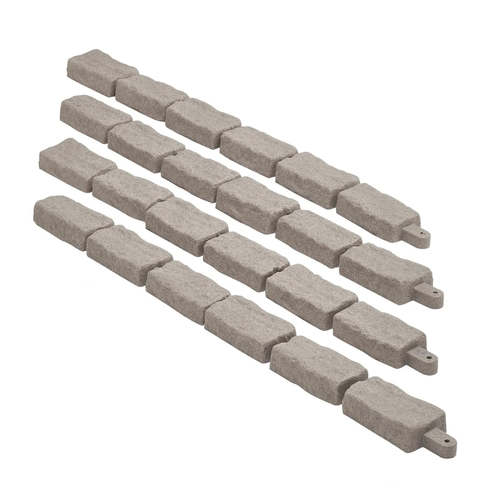VEVOR dekoratīvā dārza apmale akmens imitācija 117,9 × 5,6 cm, elastīga ķieģeļa izmēra dārza apmale ar stiprinājuma tapām, izbalēšanai izturīga zāliena un dārza apmale piebraucamajiem ceļiem un celiņiem, bēša