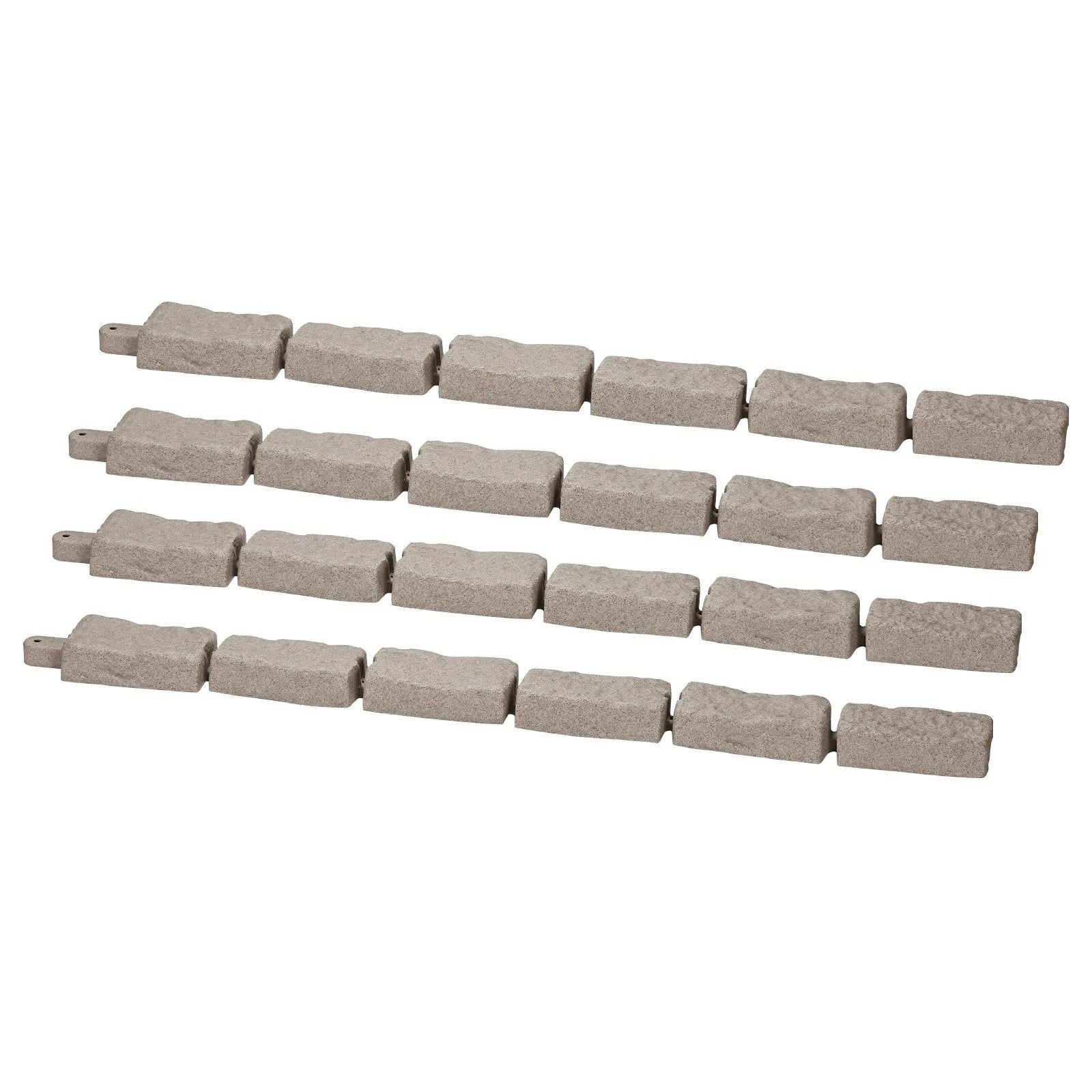 VEVOR dekoratīvā dārza apmale akmens imitācija 117,9 × 5,6 cm, elastīga ķieģeļa izmēra dārza apmale ar stiprinājuma tapām, izbalēšanai izturīga zāliena un dārza apmale piebraucamajiem ceļiem un celiņiem, bēša