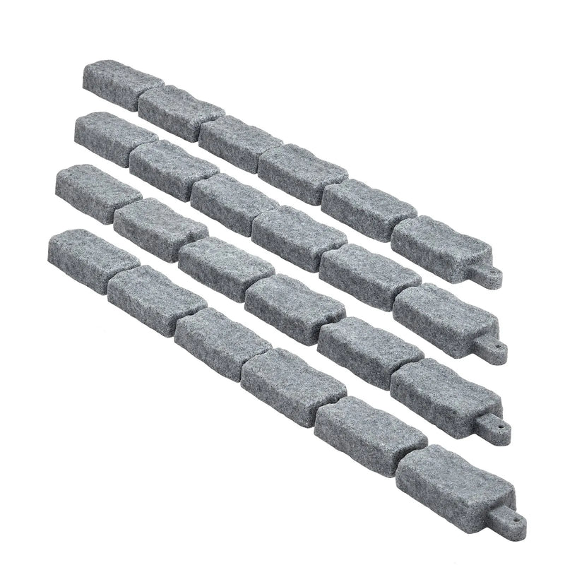 VEVOR dekoratīvā dārza apmale akmens imitācija 117,9 × 5,6 cm, elastīga ķieģeļa izmēra dārza apmale ar stiprinājuma tapām, izbalēšanai izturīga zāliena un dārza apmale piebraucamajiem ceļiem un celiņiem, pelēka