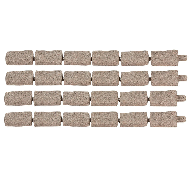 VEVOR dekoratīvā dārza apmale akmens imitācija 117,9 × 5,6 cm, elastīga ķieģeļa izmēra dārza apmale ar stiprinājuma tapām, izbalēšanai izturīga zāliena un dārza apmale piebraucamajiem ceļiem un celiņiem, brūna