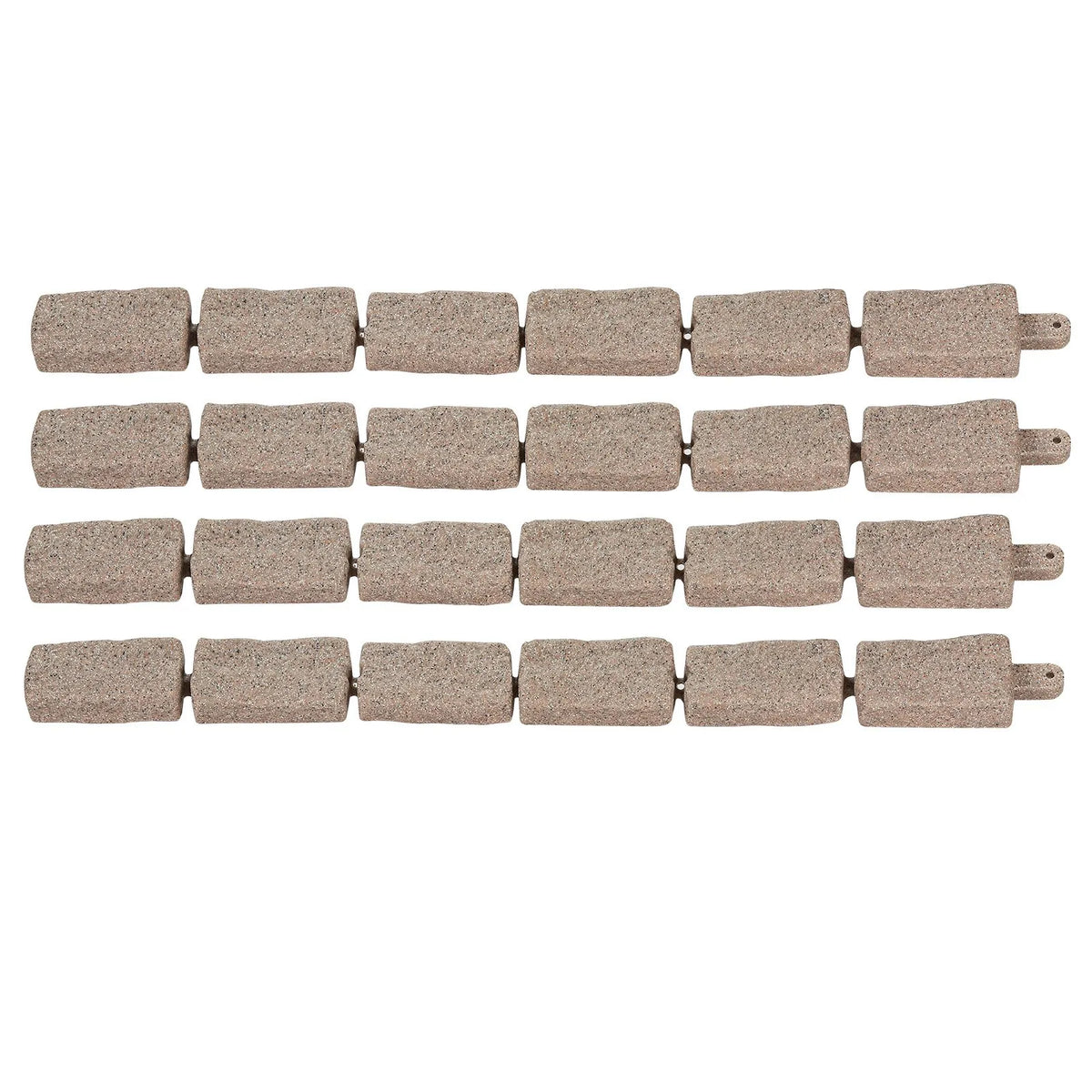 VEVOR dekoratīvā dārza apmale akmens imitācija 117,9 × 5,6 cm, elastīga ķieģeļa izmēra dārza apmale ar stiprinājuma tapām, izbalēšanai izturīga zāliena un dārza apmale piebraucamajiem ceļiem un celiņiem, brūna