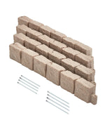VEVOR dekoratīvā dārza apmale akmens imitācija 118,9 × 9,9 cm, elastīga ķieģeļa izmēra dārza apmale ar stiprinājuma tapām, izbalēšanai izturīga zāliena un dārza apmale piebraucamajiem ceļiem un celiņiem, bēša