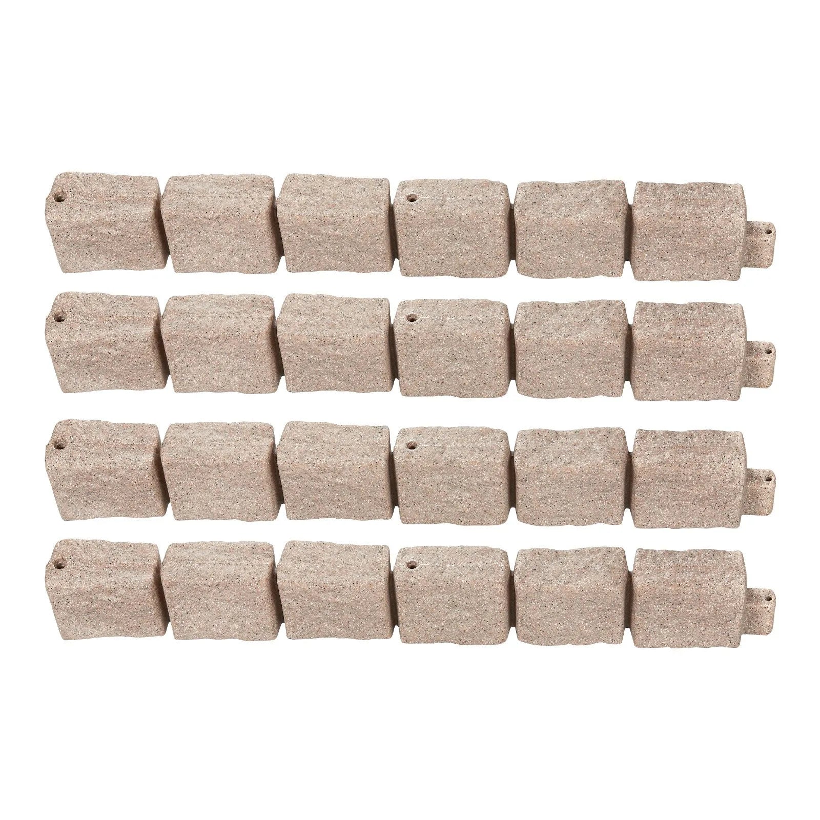 VEVOR dekoratīvā dārza apmale akmens imitācija 118,9 × 9,9 cm, elastīga ķieģeļa izmēra dārza apmale ar stiprinājuma tapām, izbalēšanai izturīga zāliena un dārza apmale piebraucamajiem ceļiem un celiņiem, bēša