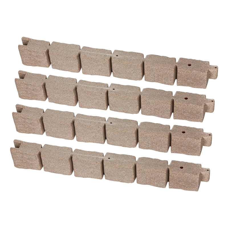 VEVOR dekoratīvā dārza apmale akmens imitācija 118,9 × 9,9 cm, elastīga ķieģeļa izmēra dārza apmale ar stiprinājuma tapām, izbalēšanai izturīga zāliena un dārza apmale piebraucamajiem ceļiem un celiņiem, bēša