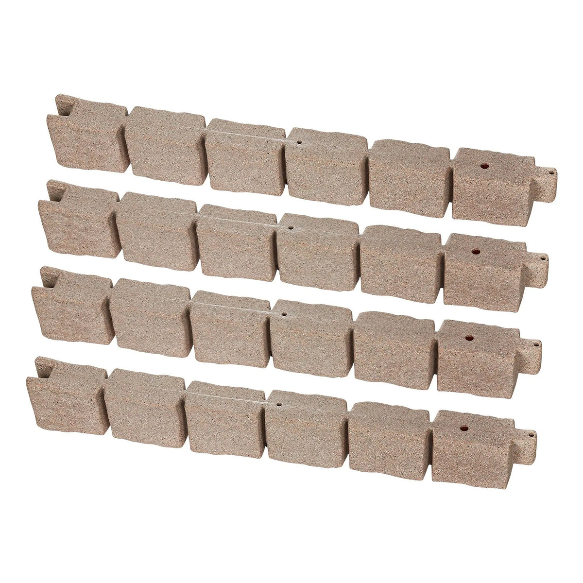 VEVOR dekoratīvā dārza apmale akmens imitācija 118,9 × 9,9 cm, elastīga ķieģeļa izmēra dārza apmale ar stiprinājuma tapām, izbalēšanai izturīga zāliena un dārza apmale piebraucamajiem ceļiem un celiņiem, bēša