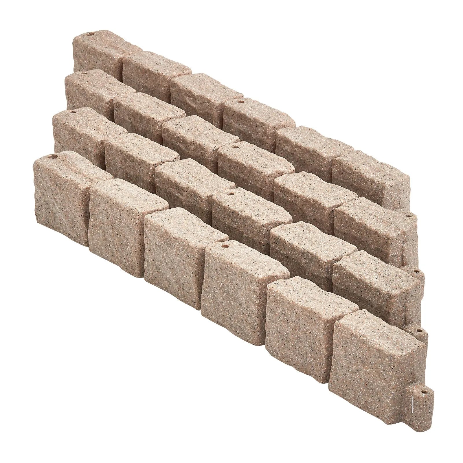 VEVOR dekoratīvā dārza apmale akmens imitācija 118,9 × 9,9 cm, elastīga ķieģeļa izmēra dārza apmale ar stiprinājuma tapām, izbalēšanai izturīga zāliena un dārza apmale piebraucamajiem ceļiem un celiņiem, bēša
