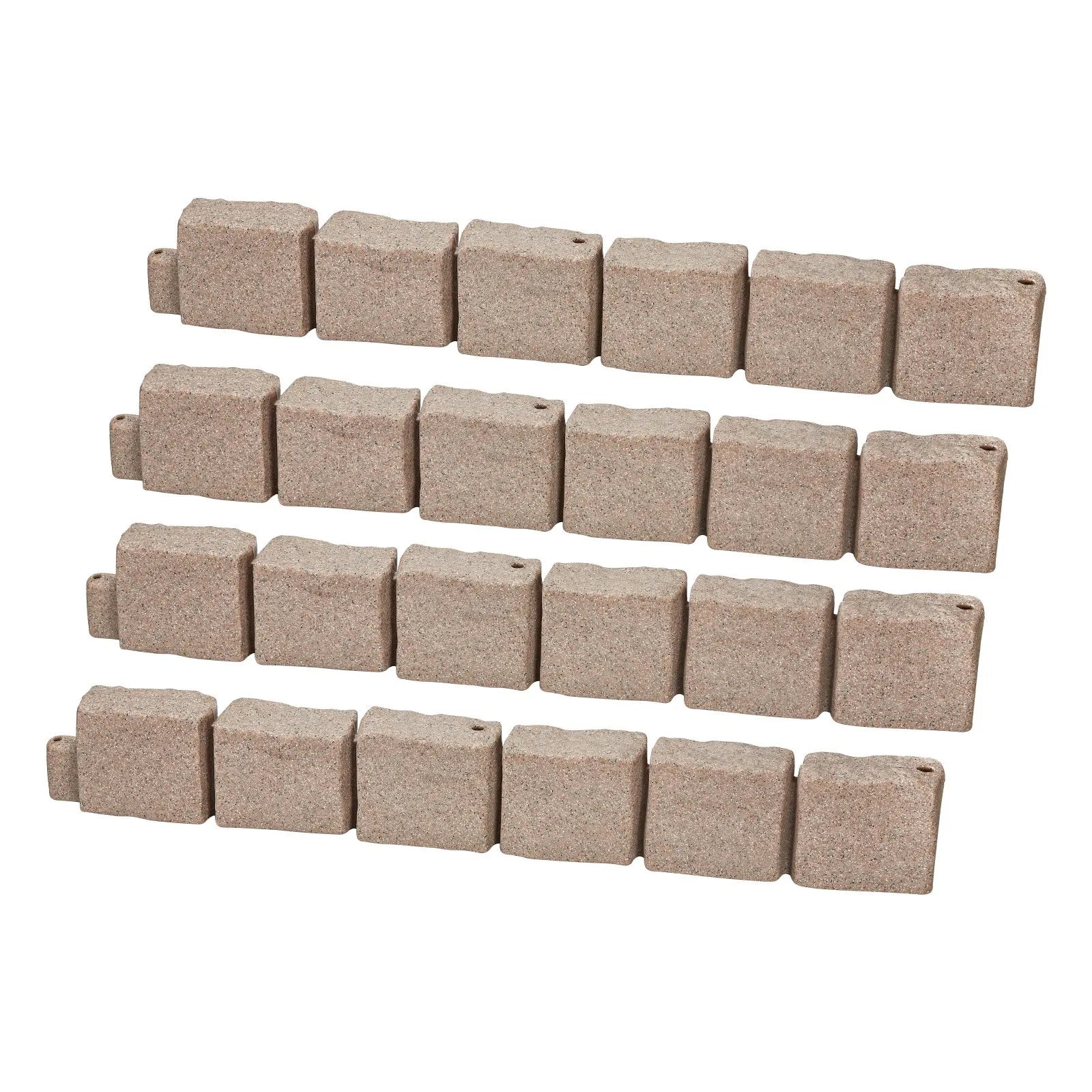 VEVOR dekoratīvā dārza apmale akmens imitācija 118,9 × 9,9 cm, elastīga ķieģeļa izmēra dārza apmale ar stiprinājuma tapām, izbalēšanai izturīga zāliena un dārza apmale piebraucamajiem ceļiem un celiņiem, bēša