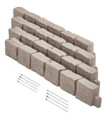VEVOR dekoratīvā dārza apmale akmens imitācija 118,9 × 9,9 cm, elastīga ķieģeļa izmēra dārza apmale ar stiprinājuma tapām, izbalēšanai izturīga zāliena un dārza apmale piebraucamajiem ceļiem un celiņiem, brūna