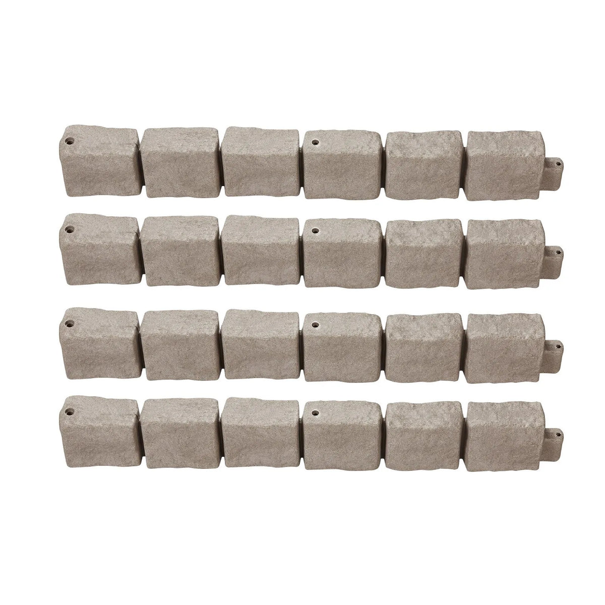 VEVOR dekoratīvā dārza apmale akmens imitācija 118,9 × 9,9 cm, elastīga ķieģeļa izmēra dārza apmale ar stiprinājuma tapām, izbalēšanai izturīga zāliena un dārza apmale piebraucamajiem ceļiem un celiņiem, brūna