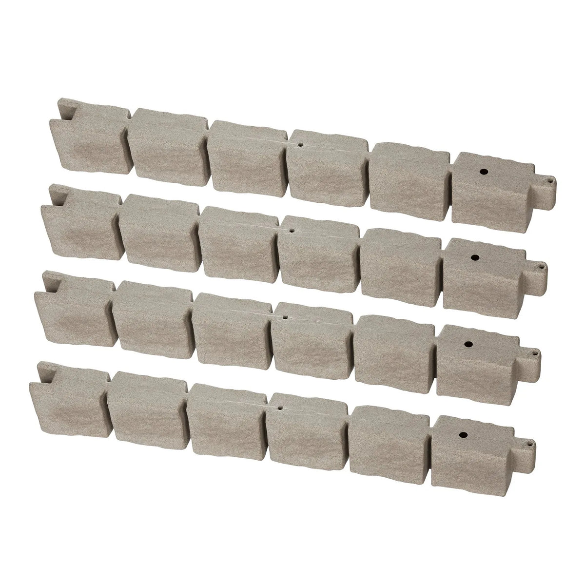 VEVOR dekoratīvā dārza apmale akmens imitācija 118,9 × 9,9 cm, elastīga ķieģeļa izmēra dārza apmale ar stiprinājuma tapām, izbalēšanai izturīga zāliena un dārza apmale piebraucamajiem ceļiem un celiņiem, brūna