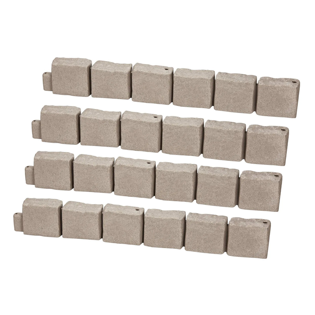VEVOR dekoratīvā dārza apmale akmens imitācija 118,9 × 9,9 cm, elastīga ķieģeļa izmēra dārza apmale ar stiprinājuma tapām, izbalēšanai izturīga zāliena un dārza apmale piebraucamajiem ceļiem un celiņiem, brūna