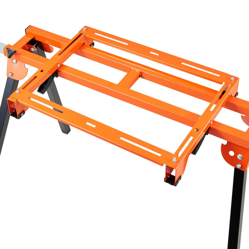 VEVOR 2000 mm miter zāģa statīvs ar viengabala stiprinājumiem, slīdošu sliedi, 150 kg slodze