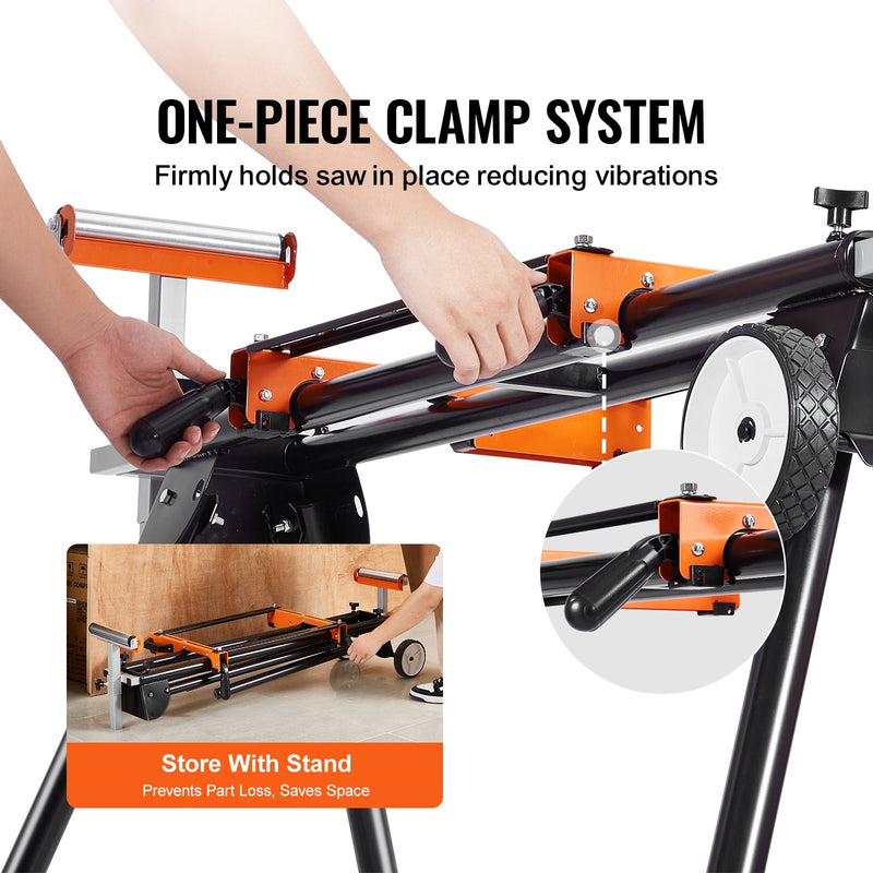 Подставка для торцовочных пил VEVOR грузоподъемностью 550 кг, стальная складная подставка для торцовочных пил