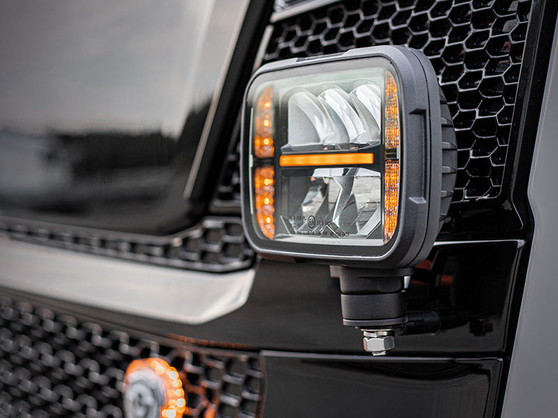 STRANDS LED high and low beam lamp 9-32V, IP67, 200.00 x 142.00 x 85.00 mm, cable 5m, cold white light 6000K