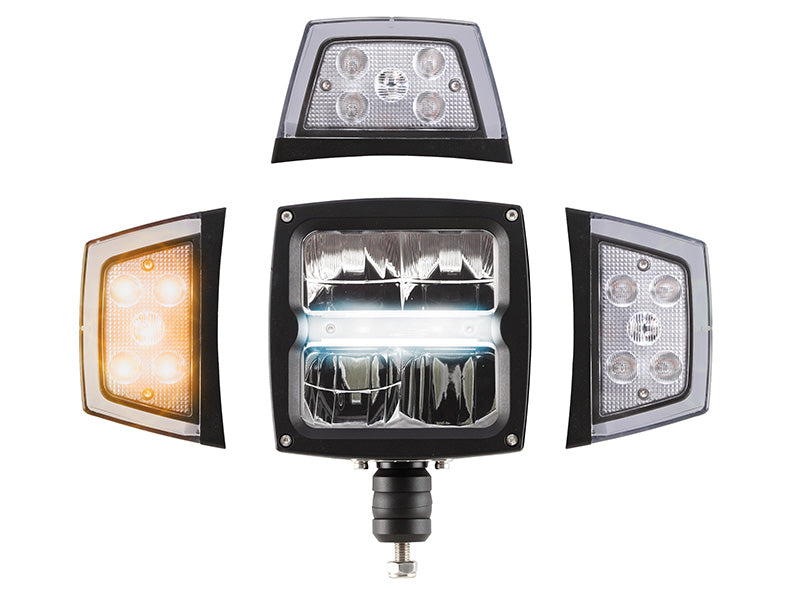10-30V 20W(3600Lm un 1800Lm) STRANDS(Zviedrija) tuvās un tālās gaismas LED lampa, IP68,  A plow lamp, vada garums 3m, garantija 3 gadi, auksti balta gaisma 5500K