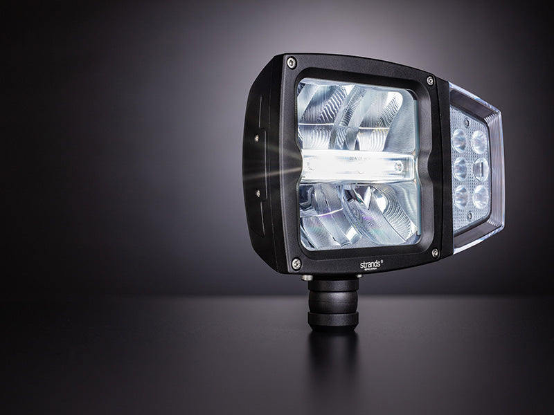 10-30V 20W(3600Lm un 1800Lm) STRANDS(Zviedrija) tuvās un tālās gaismas LED lampa, IP68,  A plow lamp, vada garums 3m, garantija 3 gadi, auksti balta gaisma 5500K