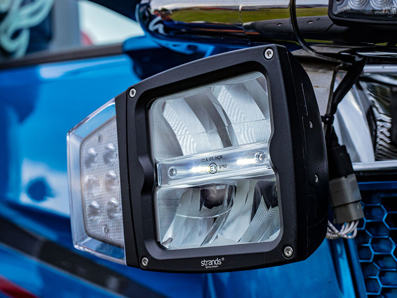 10-30V 20W(3600Lm un 1800Lm) STRANDS(Zviedrija) tuvās un tālās gaismas LED lampa, IP68,  A plow lamp, vada garums 3m, garantija 3 gadi, auksti balta gaisma 5500K