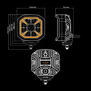 60W 10-32V 4950Lm SIBERIA X LED tālās gaismas lukturis 10 cm (4"), IP68/69K, ECE R10, melns, auksti balta gaisma 5700K