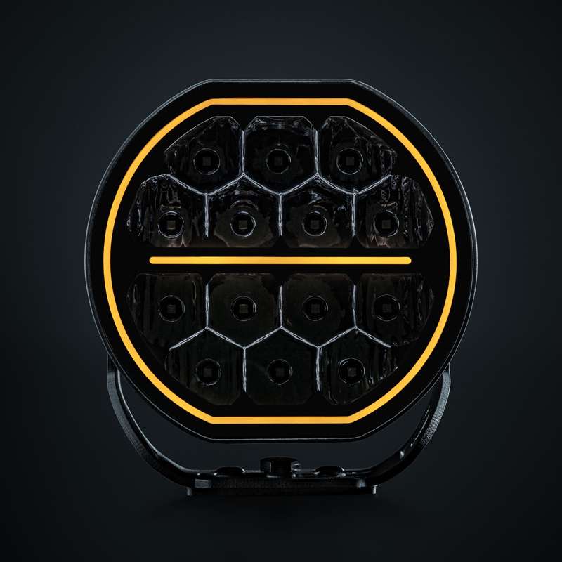 60W(6000Lm) 10-32V Big Energy 7” LED tālās gaismas lukturis, balts/oranžs, optimizēts kūlis, IP67/69K, auksti balta gaisma 5700K