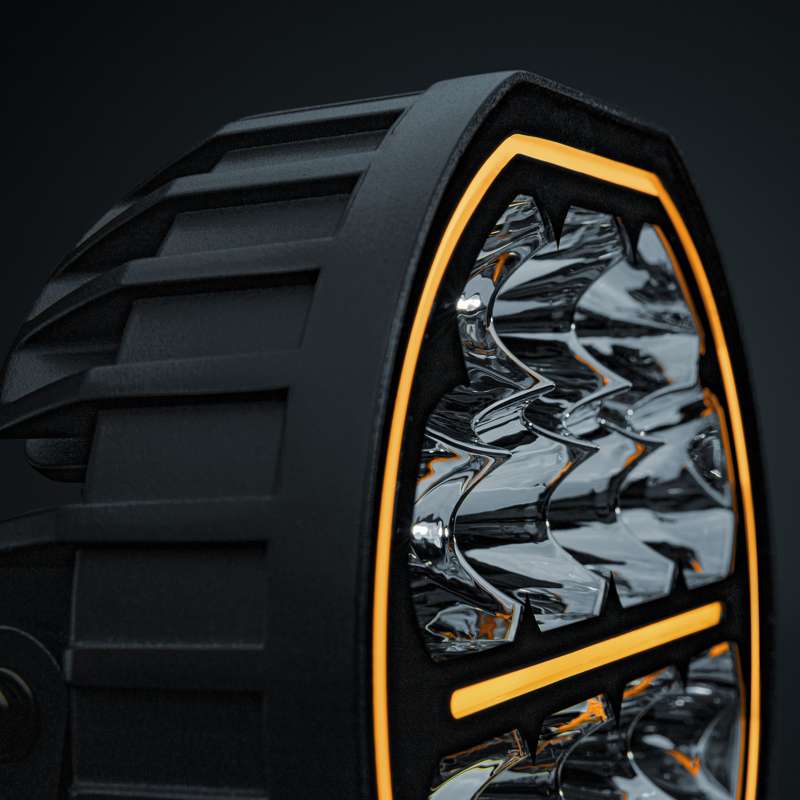 60W(6000Lm) 10-32V Big Energy 7" LED driving beam, white/orange, optimised beam, IP67/69K, cool white light 5700K