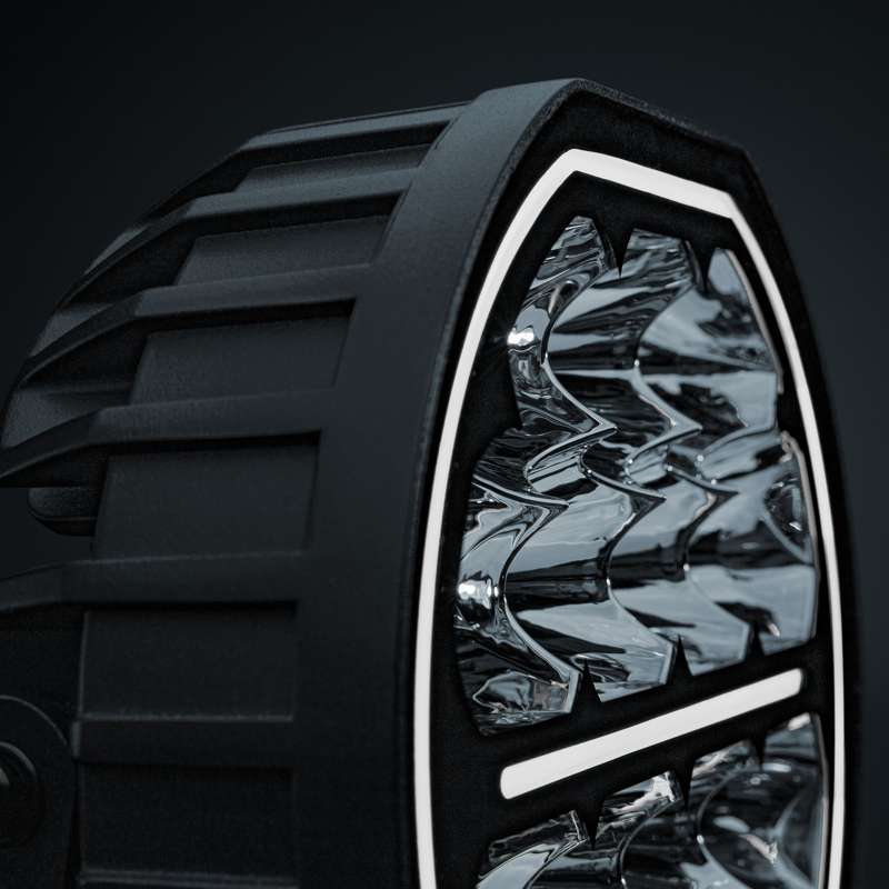 60W(6000Lm) 10-32V Big Energy 7" LED driving beam, white/orange, optimised beam, IP67/69K, cool white light 5700K