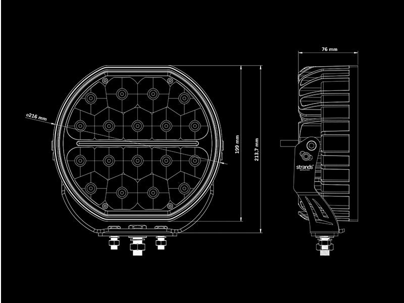 10-32V 13500Lm STRANDS BIG ENERGY DRIVING, IP67, 69K, ECE R148, R149, R10, hög vit belysning 6500K