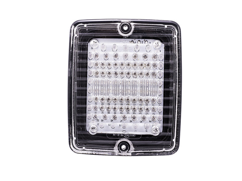 STRANDS IZE LED – LED aizmugurējais lukturis (bremzes, pagrieziens), 108 LED, 24 V, IP66, ECE R6/R7/R10, 110 × 130 × 45 mm