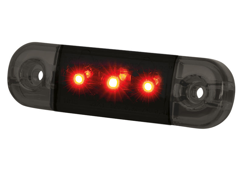 STRANDS 12-24V 3 LED lamp, punane valgus, IP66/68, 84.00 x 24.00 x 10.40mm, kaabel 1m