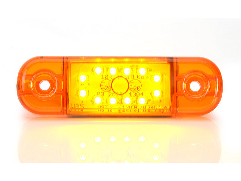 9-36V STRANDS 12 LED sānu lukturis SLIM, IP68, ECE R7, R91, ECE R10, 83.80 x 24.20 x 10.40mm