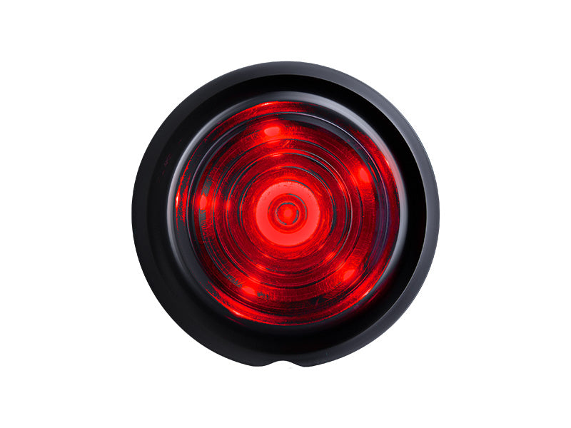 STRANDS – LED gabariidituli, ümar, punane, 12–24 V, IP66/68, Ø 78 × 33 mm, juhe 5 m