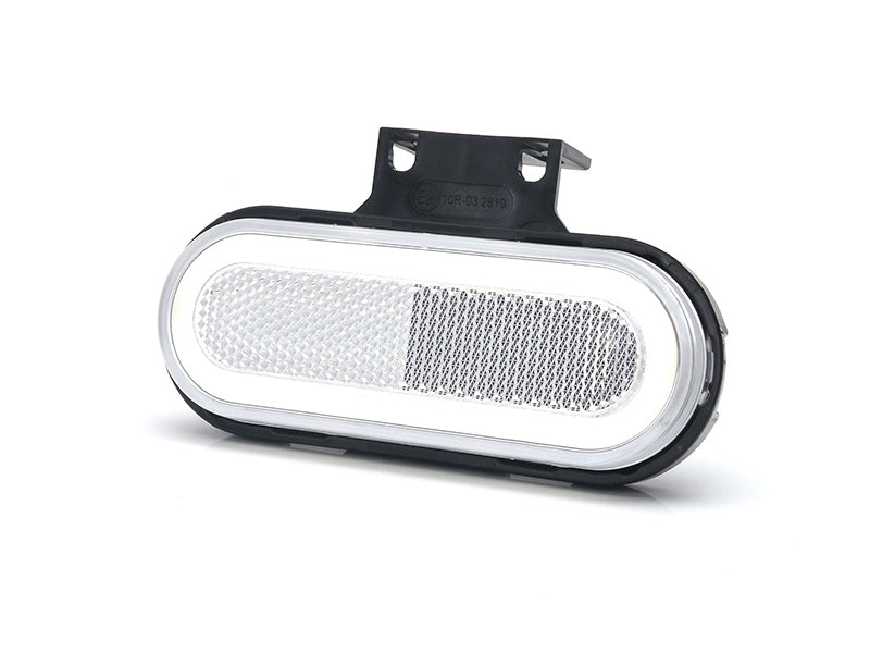 STRANDS Position – LED gabariidituli, valge, 12–24 V, IP66/68, ECE R7/R3/R10, 124 × 49 × 20 mm