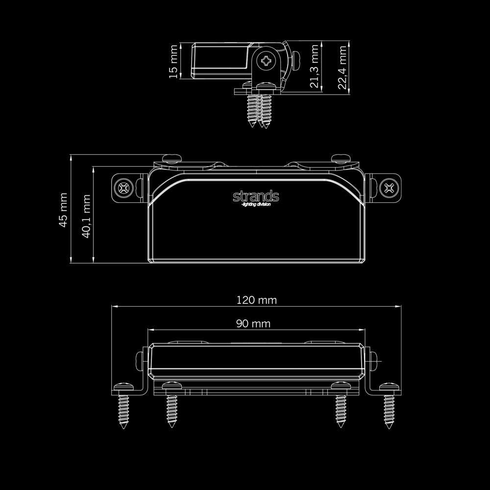 Strands Unity Ultra Flat Duo LED — фонарь заднего хода и сигнальный фонарь, 9 Вт, 10–48 В, IP68/IP69K