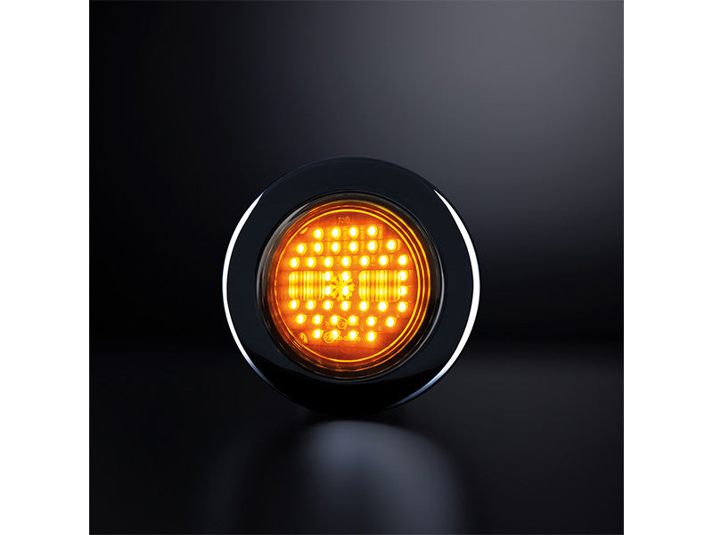 STRANDS Dark Knight IZE LED – LED pagrieziena rādītājs, dzintara, 10–30 V, IP67, ECE R6/R10, vads 2,5 m, 2 gab.