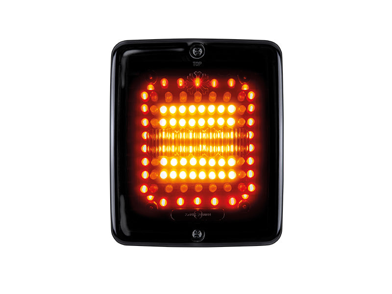 STRANDS IZE LED – LED aizmugurējais lukturis (pagrieziens, gabarīts), 24 V, IP66, ECE R6/R7/R10, 110 × 130 × 45 mm