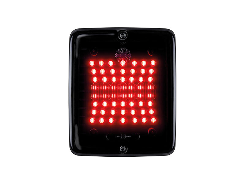 24V STRANDS DARK KNIGHT IZE LED piduri- ja tagatuli, IP66, ECE R7, ECE R10, 2.5m, 110.00 x 130.00 x 45.00mm, ruudukujuline, punane