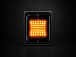 24V DARK KNIGHT IZE LED bremžu un aizmugures lukturis lukturis, IP66, ECE R7, ECE R10, 2.5m, 110.00 x 130.00 x 45.00mm, kvadrāta, dzintara
