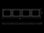 STRANDS IZE LED lamp 4X Square, 597.00 x 131.50 x 25.00mm