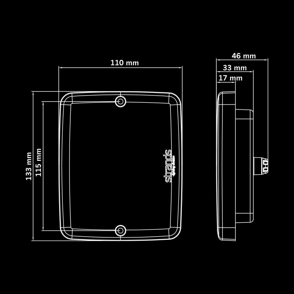 FOR9T Illusion LED aizmugurējais lukturis ar bremžu gaismu un dinamisko virzienrādītāju 10–40 V, IP67, tumšs stikls