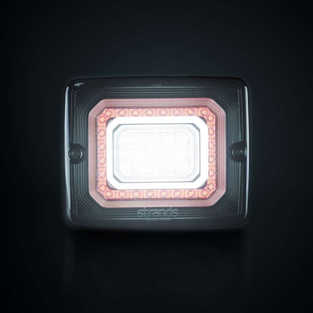 Strands FOR9T Illusion Reverse and Fog Light, 10–40 V, IP67, Dark Lens, 133 mm