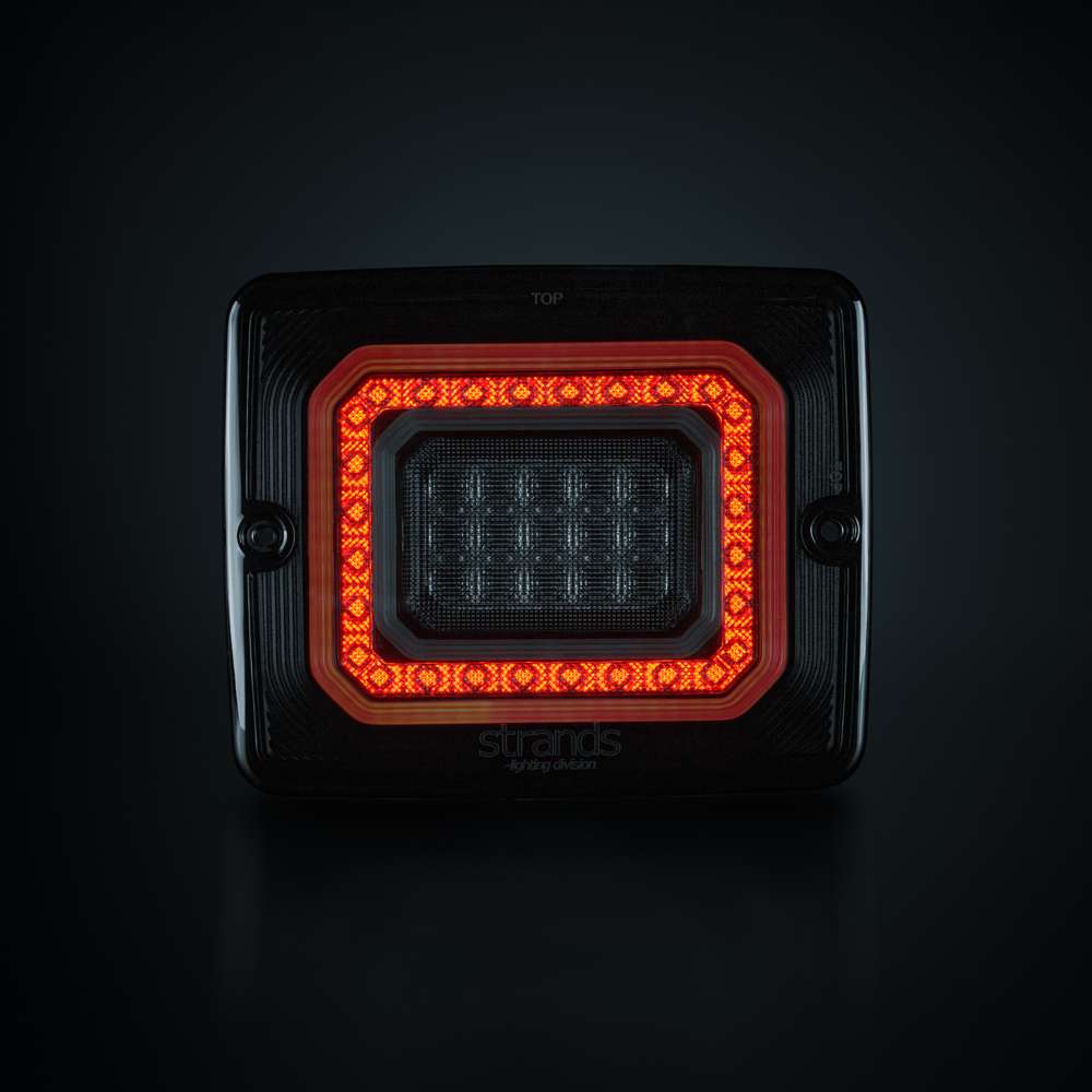 Strands FOR9T Illusion Reverse and Fog Light, 10–40 V, IP67, Dark Lens, 133 mm