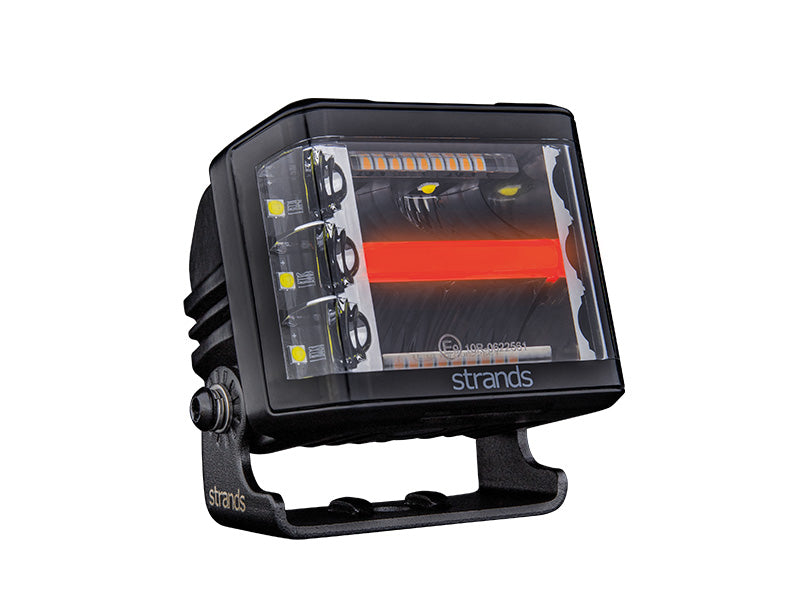 9-32V 8400Lm STRANDS(Zviedrija)  LED papildlukturis, IP67/69K, EMC ECE R10, 93,00 x 74,00 x 74,00 mm, vads 500mm, garantija 3 gadi, auksti balta gaisma 6000K