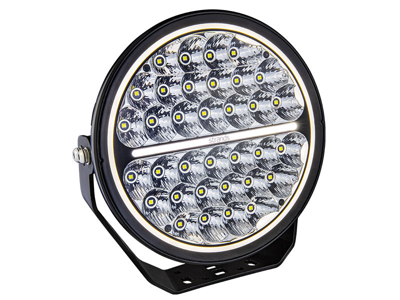 170W(20400Lm) 9-32V STRANDS(Zviedrija) LED NIGHT darba lukturis, IP67/69K, ECE R112, R7 EMC ECE R10, ⌀ 228.60 x 86.70mm, vads 500mm, garantija 3 gadi, auksti balta gaisma 6000K
