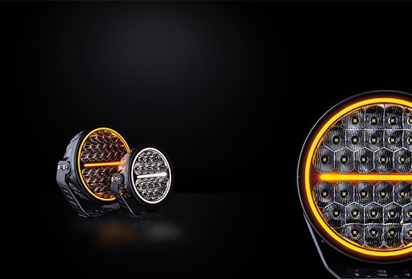 170W(20400Lm) 9-32V STRANDS(Zviedrija) LED NIGHT darba lukturis, IP67/69K, ECE R112, R7 EMC ECE R10, ⌀ 228.60 x 86.70mm, vads 500mm, garantija 3 gadi, auksti balta gaisma 6000K