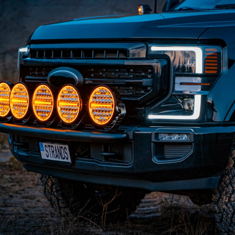 170W(20400Lm) 9-32V STRANDS(Zviedrija) LED NIGHT darba lukturis, IP67/69K, ECE R112, R7 EMC ECE R10, ⌀ 228.60 x 86.70mm, vads 500mm, garantija 3 gadi, auksti balta gaisma 6000K