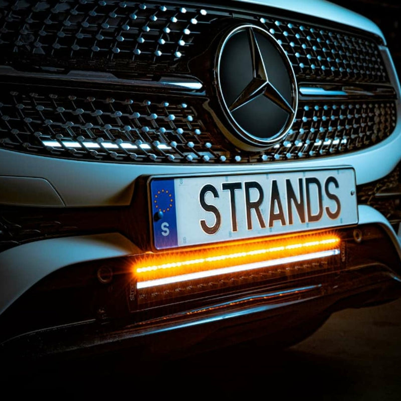 180W(14400Lm) 9-35V STRANDS(Zviedrija) LED brīdinājuma/tālā gaisma, IP67/69K, ECE R112, R7, R65  EMC ECE R10, 963,60 x 45,00 x 55,50 mm, vads 2.5m, 38", garantija 3 gadi, auksti balta gaisma 6000K